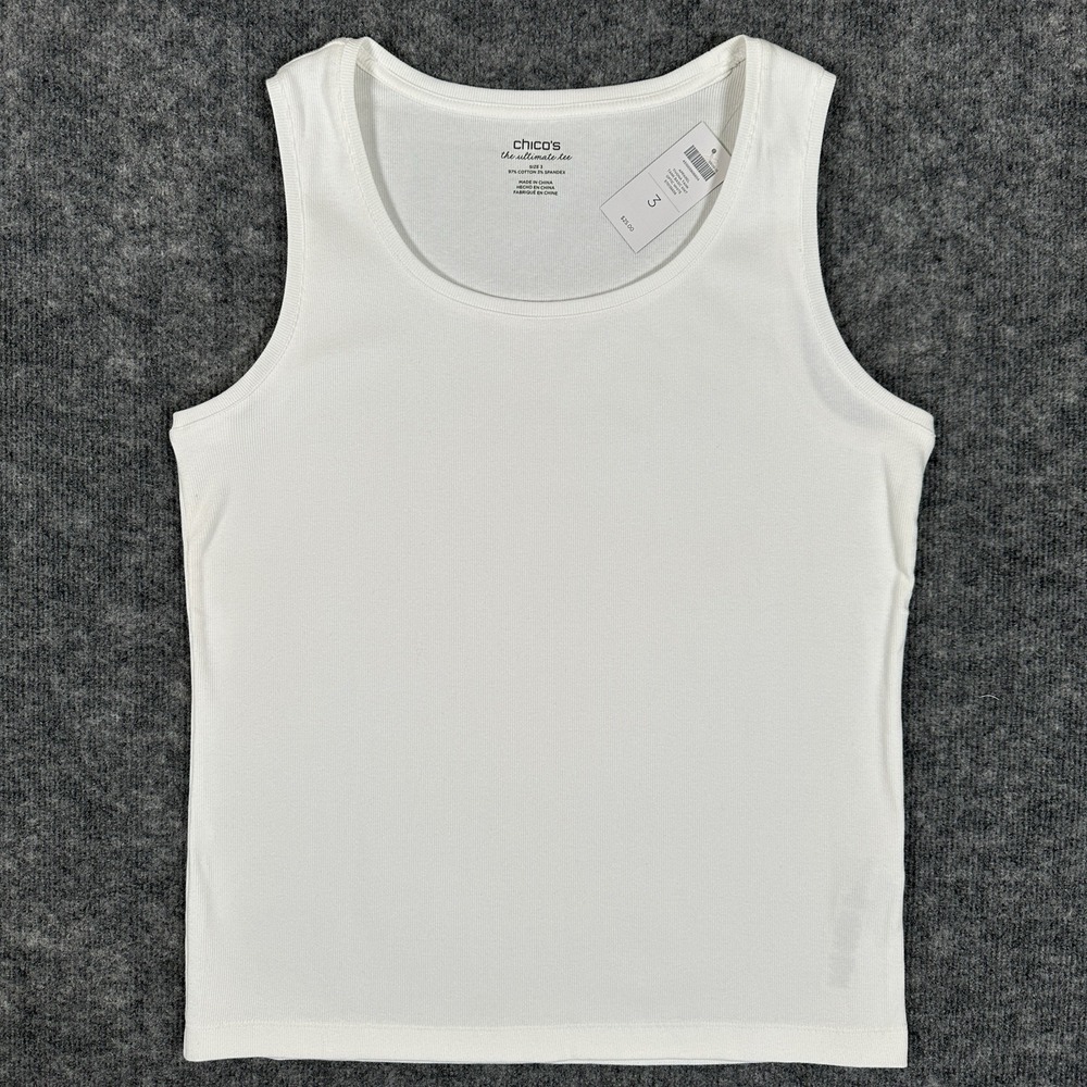 NWT CHICO'S Ultimate Tee Tank Top Bundle Of 4 Size 3/XL Pink Mint Black White - Picture 12 of 12